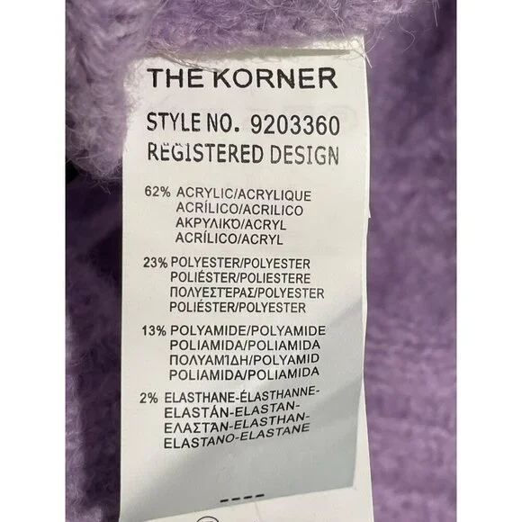 New The Korner Lavender Cable Knit Turtleneck Sweater S/M - Picture 4 of 4